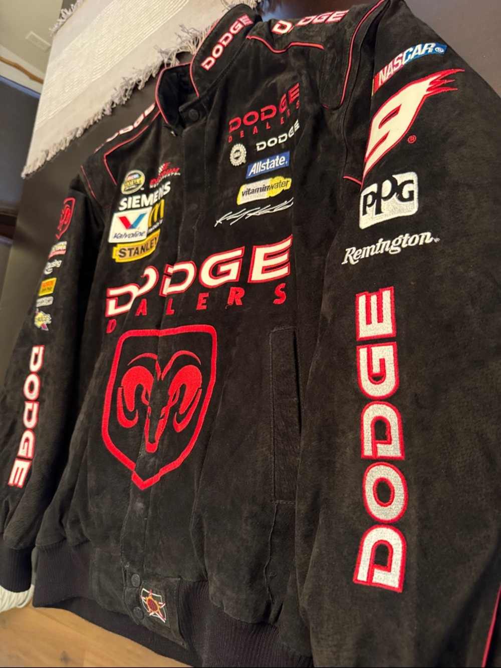 Dodge Dealers Black suede Racing Jacket - Kasey Kahne #9 - Picture 4 of 8